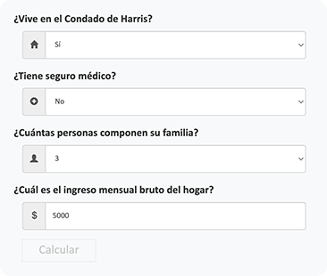 Calculadora de elegibilidad para determinar su plan de descuento de Harris Health